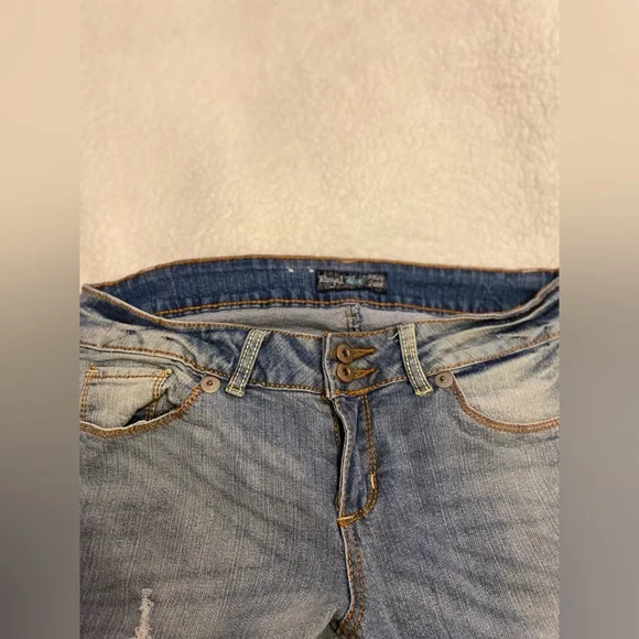 Royal Blue-bootcut torn jeans..size 9x39 - Picture 9 of 12